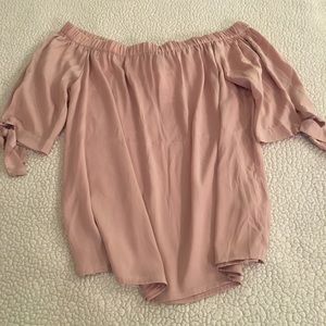 Off the shoulder top; color-blush